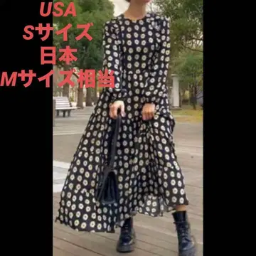 새상품급 자라 꽃무늬 롱 원피스 올 패턴 마가렛 패턴 영아 착용 M 상당