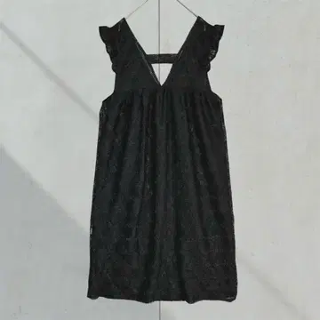 전체 레이스 롱 원피스 프릴 소매 레이어드 잔스카 레이어드 블랙