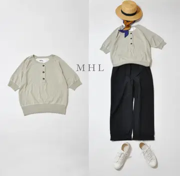 MHL FINE SLUB COTTON LINEN 헨리넥 풀오버