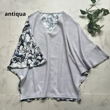 새상품급 antiqua 돌먼 슬리브 백 프린트 티셔츠 화이트 세탁 가능
