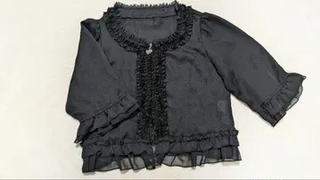새상품 안드러브 프릴 블랙 쉬폰풍 볼레로