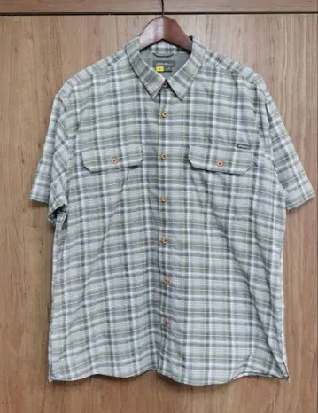 Eddie Bauer 체크 무늬 반팔 셔츠 에디 바우어