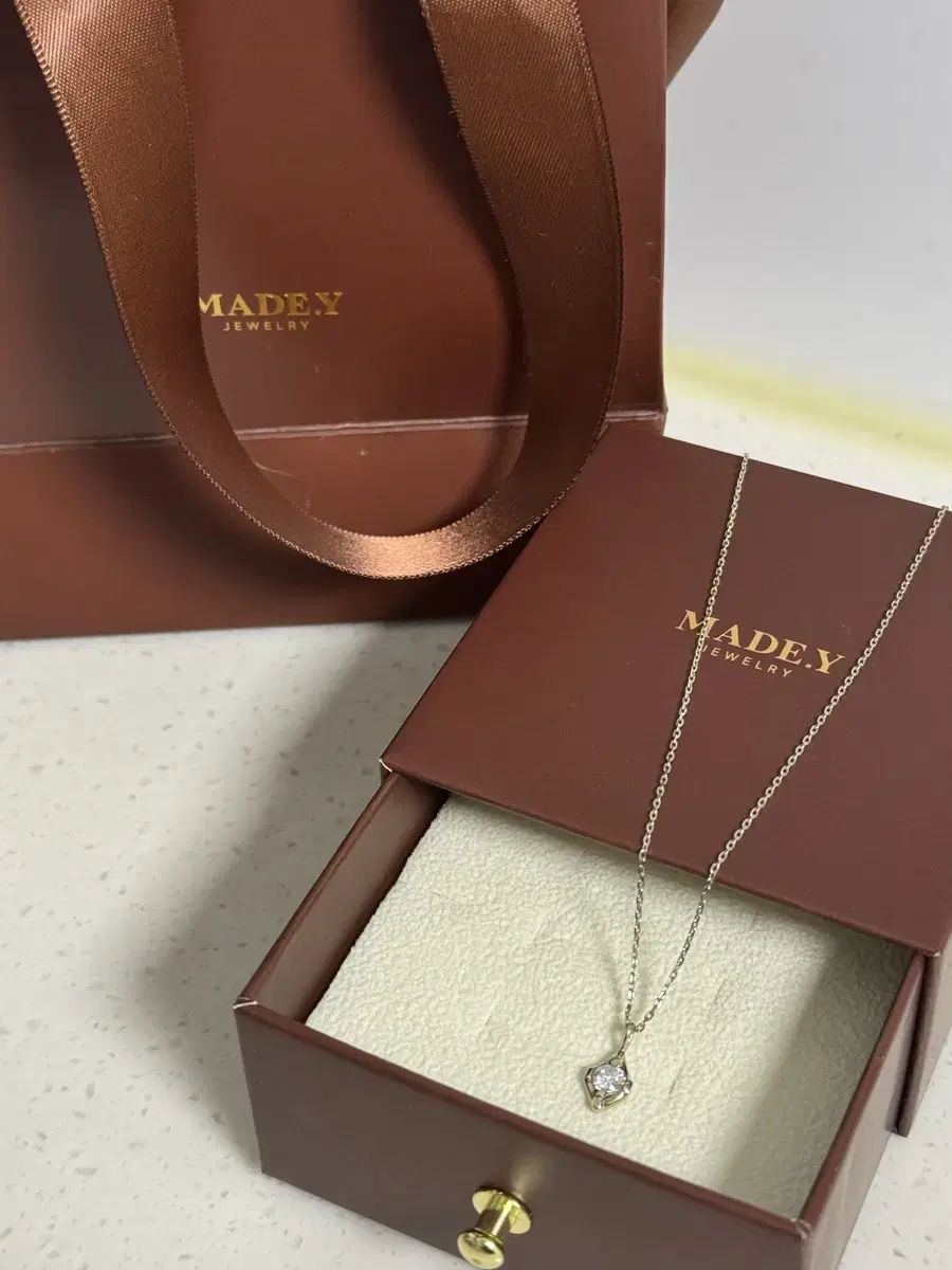 May Y Modern Serif Moissanite Necklace