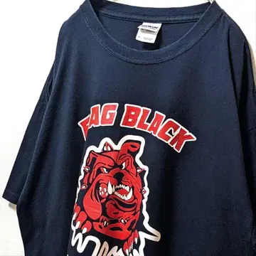 길단 플래그 블랙 DAWGS 빅 로고 티셔츠 블랙 검정 XL 구제 의류