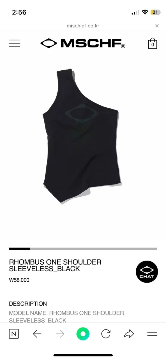 Mischief RHOMBUS ONE SHOULDER SLEEVELESS_BLA