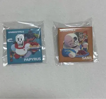 Undertale Papyrus Sans 핀 배지 2개 세트