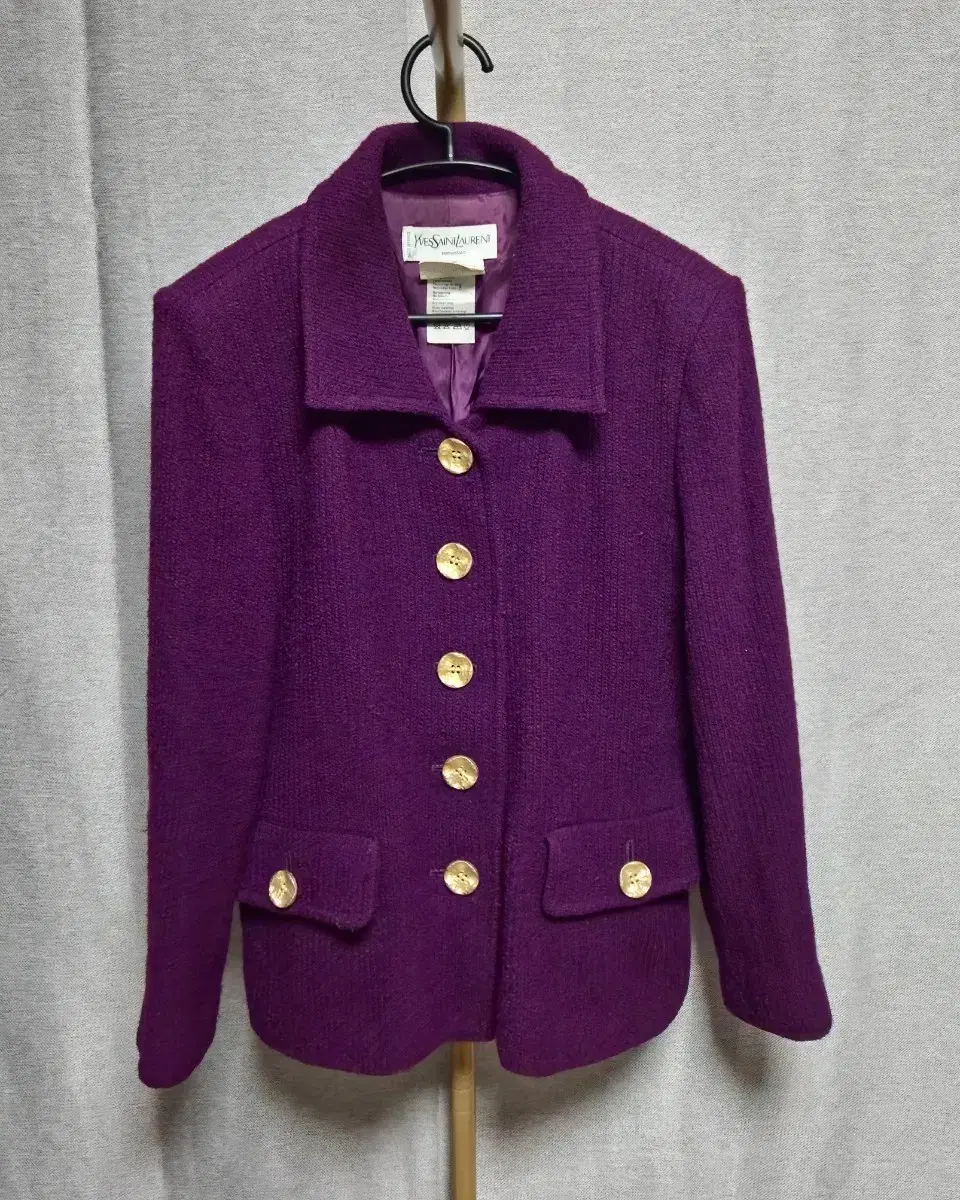 Saint Laurent Purple Tweed Set [Jacket+Skirt]