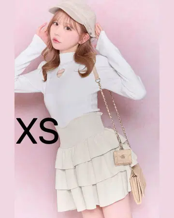미셸 마카롱 프릴 슬림 레그 스커트 아이보리 xs 사이즈