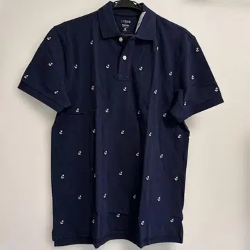 택 포함 새상품 J.Crew 네이비 닻 패턴 피케 셔츠 M