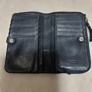 가죽 네이비 접이식 지갑