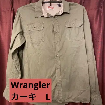 Wrangler 긴팔 셔츠 L 사이즈 올리브 그린 카키