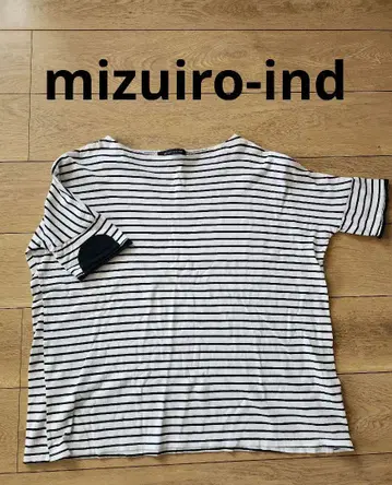 mizuiro-ind 반팔 스트라이프 티셔츠
