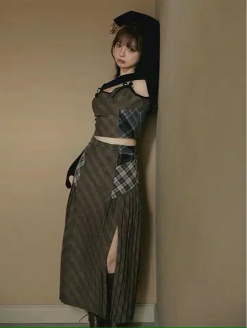 안드마리 andmary Emma check set up M 사이즈