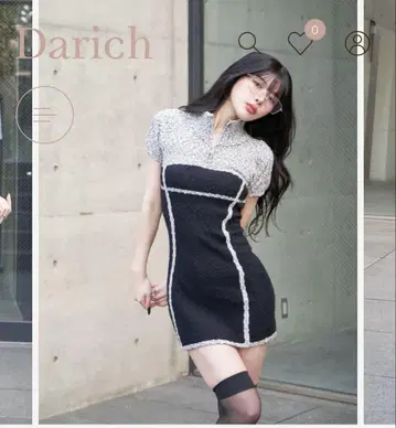 Darich 라인 슬라브 니트 미니 원피스