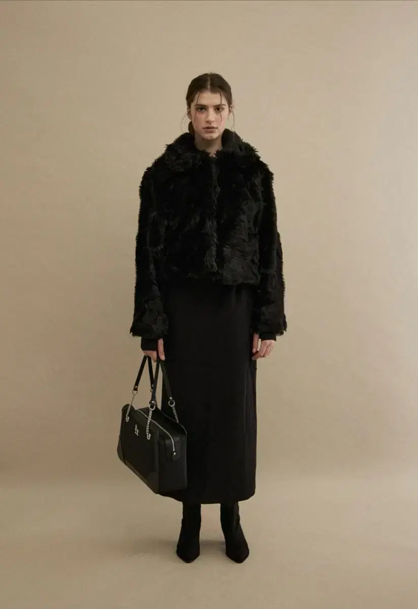 Threetimes Meringue Faux Fur Coat Black