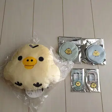 리락쿠마 키이로이토리 봉제 인형 쿠션 코인 케이스 카라비너 복권