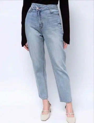 러그 문 허리 비대칭 데님 M