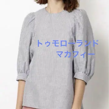 투모로우랜드(MACPHEE) 코튼 린넨 개더 슬리브 풀오버
