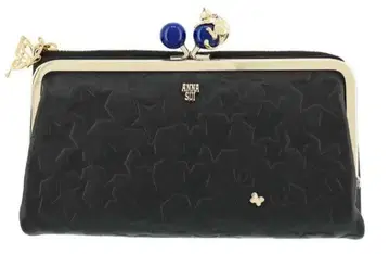 ANNA SUI 안나수이 플레이링 캣 가마구치 장지갑 블랙