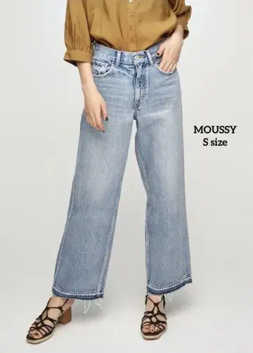MOUSSY 마우지 와이드 레그 데님 하이 웨스트 데님