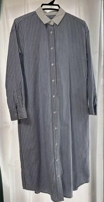 무인양품 MUJI 세탁한 옥스 셔츠 원피스 XS~S