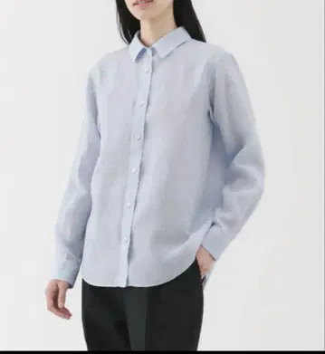 린넨 레귤러 카라 긴팔 셔츠 XL