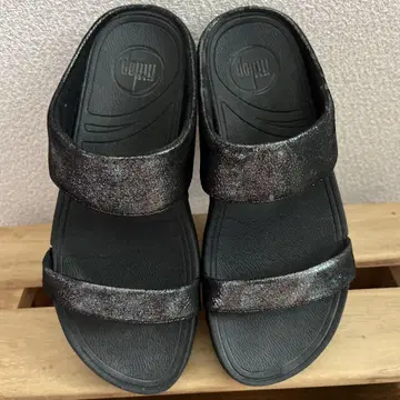 핏플랍 블랙 글리터 컴포트 샌들