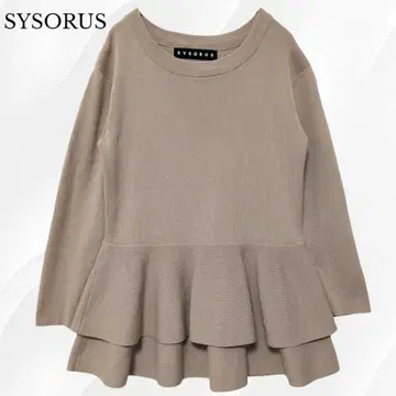 최근 모델 SYSORUS 티어드 니트 풀오버 페플럼 프릴