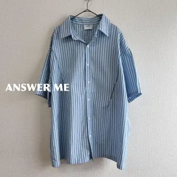 ANSWER ME 스트라이프 하프 슬리브 셔츠 m180