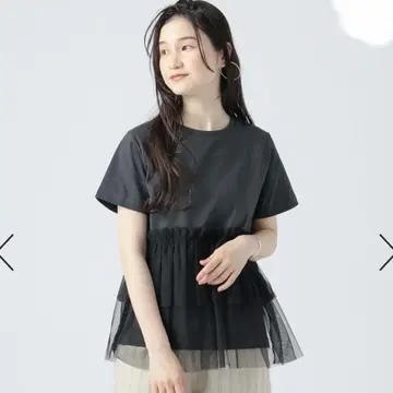 빔즈 티셔츠 반팔 튤 도킹