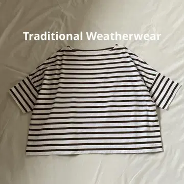 Traditional Weatherwear 보더 숏 슬리브 T 브라운