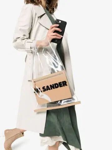 JILSANDER 질 샌더 PVC 가죽 콤비 토트백 핸드백
