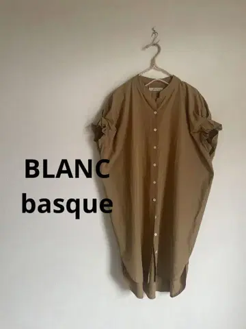 BLANC basque 브라운 셔츠 원피스 반팔 38