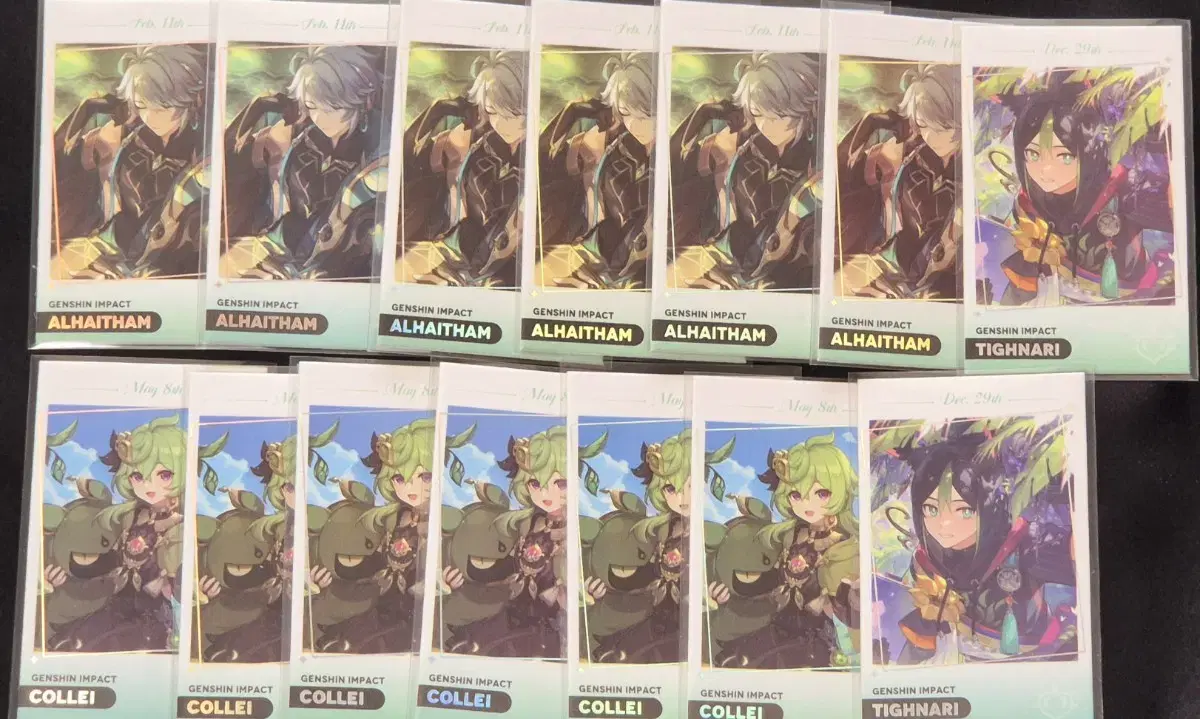 Genshin Impact Mega Coffee Alhaitham Tighnari Collei Birthday Photocard Bulk wts