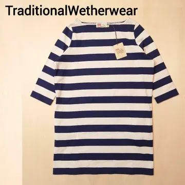 traditional weatherwear 원피스 보더 무늬 7부 소매