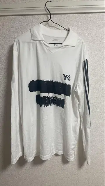 Y-3 화이트 긴팔 티셔츠