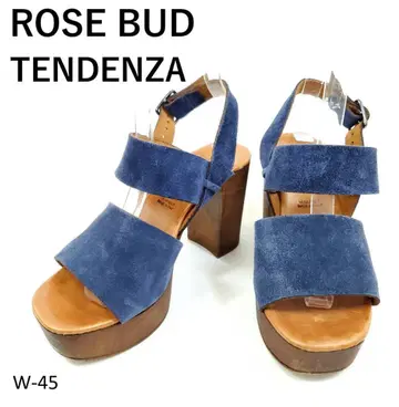 ROSE BUD TENDENZA 이탈리아제 천연 가죽 샌들 블루 스웨이드