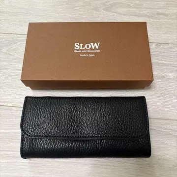 신상품 미사용 SLoW 블랙 가죽 장지갑 일본제 오리지널 가죽
