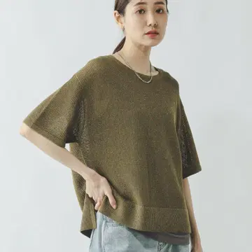 GLOBAL WORK *세탁 가능한 메쉬 라메 풀오버* 탱크