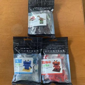 nanoblock 엘모 쿠키 몬스터 쥬라기 공원 3개 세트