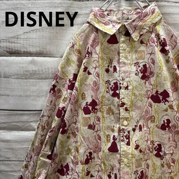 새상품 DISNEY 미녀와 야수 올 패턴 셔츠 구하기 어려움 택 포함 L