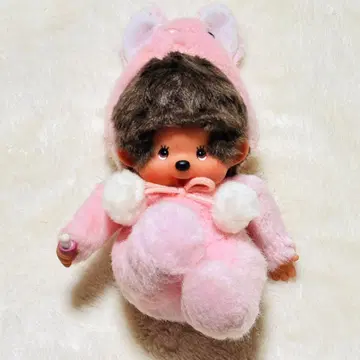 몬치치 애니멀 드레스 토끼 봉제 인형 귀여운 토끼 후드 부착