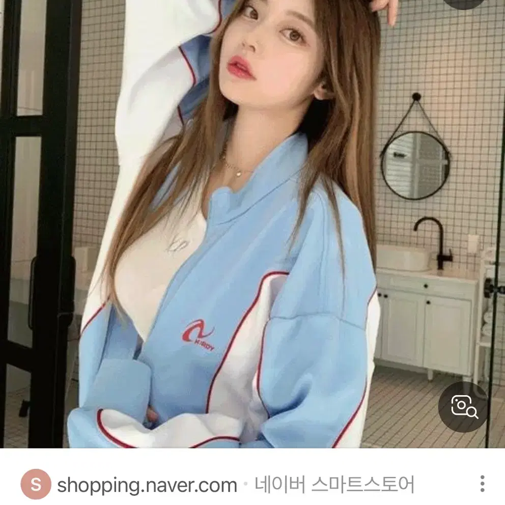 ☆NERDY☆ Line Track Top Sky Blue NERDY | 널디 Nerdy Line Track Top Sky Blue #널디,#널디트랙탑
