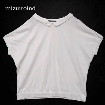 23년 모델 미즈이로 인드 카라 부착 돌먼 슬리브 티셔츠 풀오버 면