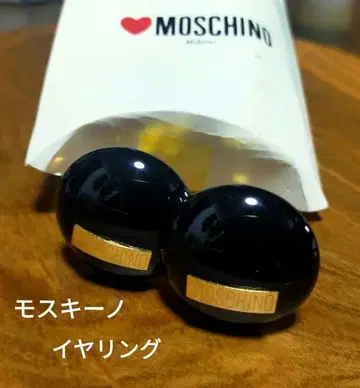 Moschino 모스키노 블랙 골드 로고 귀걸이 레트로 올드