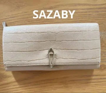 SAZABY 베이지 크로커다일풍 장지갑