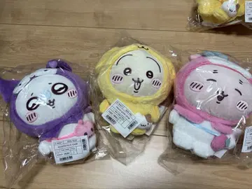 치이카와 산리오 콜라보 3개 세트 봉제 인형 토끼 폼폼푸딩 쿠로미