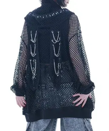 REFLEM 토끼 귀 메쉬 지퍼 후드티