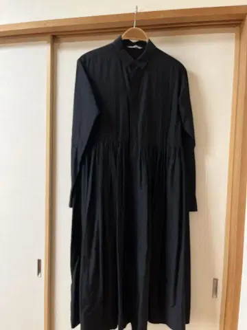 toujours 투주 블랙 셔츠 원피스 긴팔