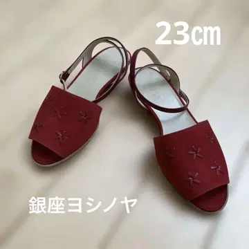 긴자 요시노야 FRESCA 빨간색 스웨이드 샌들